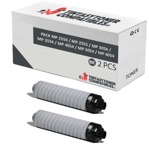 Compatível PACK 2X Ricoh Aficio MP 2554 / MP 2555 / MP 3054 / MP 3554 / MP 4054 / MP 5054 / MP 6054 Preto