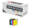 Pacote compatível 4 x BROTHER LC-123 Premium