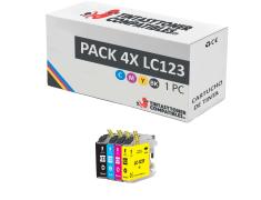 Pacote compatível 4 x BROTHER LC-123 Premium