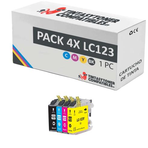 Pacote compatível 4 x BROTHER LC-123 Premium