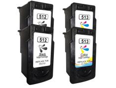 Pacote Compatível 4 x Canon PG-512 / CL-513