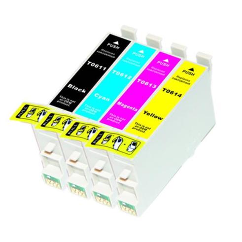 Pacote compatível 4 x EPSON T0611 / 2/3/4
