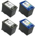 Pacote compatível 4 X HP 21/22 XL
