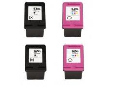 Pacote compatível 4 x HP 62 XL