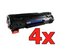 Pacote compatível 4 x HP CB435A Preto