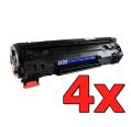 Pacote compatível 4 x HP CB436A Preto