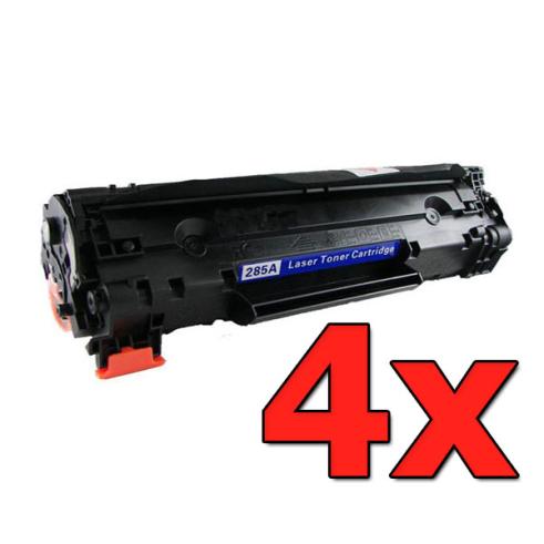 Pacote compatível 4 x HP CB436A Preto