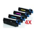 Pacote compatível 4 x OKI C3100 / 3200/5100/5200 / 5300/5400/5510/5540