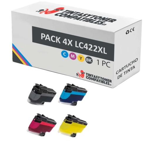 Compatível Pacote 4x Brother LC422XL