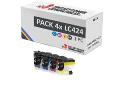 Compatível Pack 4x Brother LC424