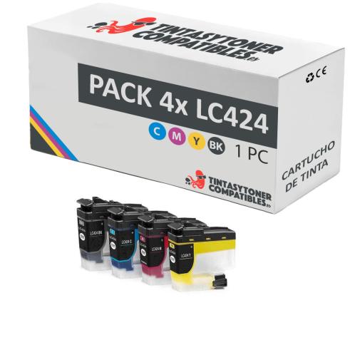 Compatível Pack 4x Brother LC424