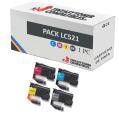 Compatível Pack 4x Brother LC521