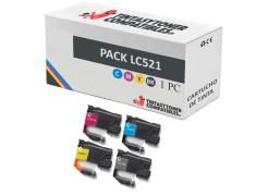 Compatível Pack 4x Brother LC521