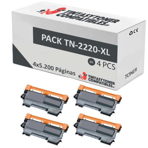 Compatível Pack 4x Brother TN-2220XL