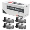 Compatível Pack 4x Brother TN-2510-XXL Preto