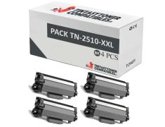Compatível Pack 4x Brother TN-2510-XXL Preto