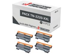 Compatível Pack 4x Brother TN2220/TN2210/TN2010/TN450XL Alta Capacidad (10K)