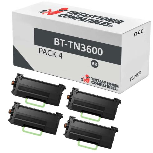 Compatível Pacote 4x Brother TN3600