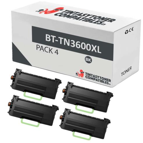 Compatível Pacote 4x Brother TN3600XL