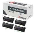 Compatível Pacote 4x Brother TN3600XXL