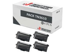 Compatível Pacote 4x Brother TN3610 Preto