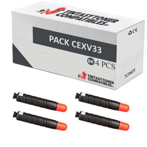 Compatível Pack 4x Canon C-EXV33 Preto