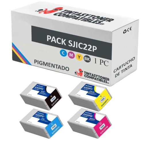 Compatible Pack 4x Epson SJIC22P Pigmentados