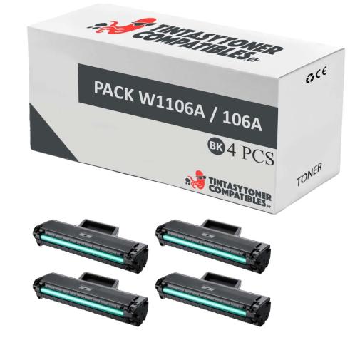 Compatível Pacote 4x HP 106A / W1106A