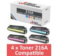 Compatível Pacote 4x HP 216A / HP W2410/1/2/3A