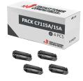 Pacote compatível 4x HP C7115A Preto