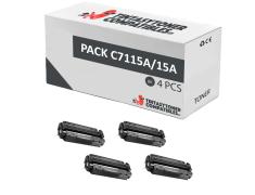 Pacote compatível 4x HP C7115A Preto