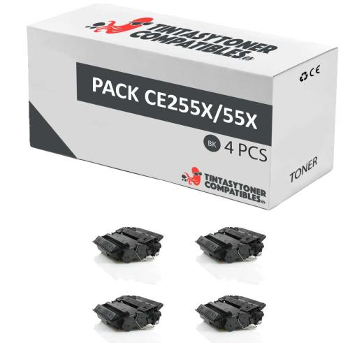 Pacote compatível 4x HP CE255X Premium