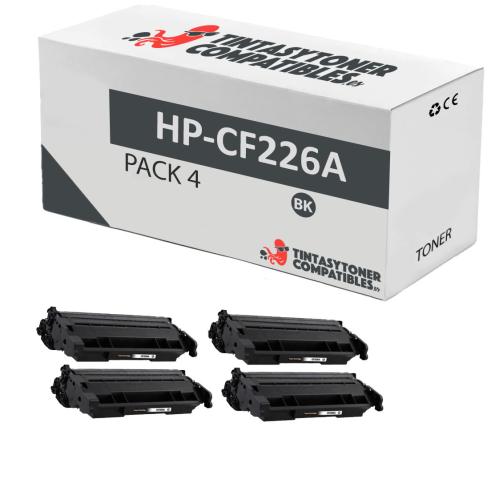 Compatível Pacote 4x HP CF226A Preto Premium