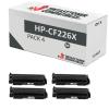 Compatível Pacote 4x HP CF226X Preto Premium