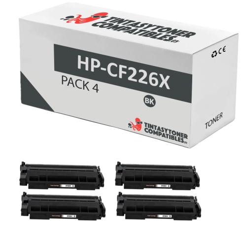 Compatível Pacote 4x HP CF226X Preto Premium