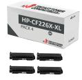 Compatível Pacote 4x HP CF226X-XL Preto Premium