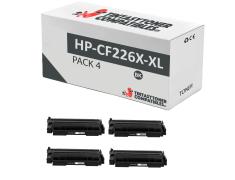 Compatível Pacote 4x HP CF226X-XL Preto Premium