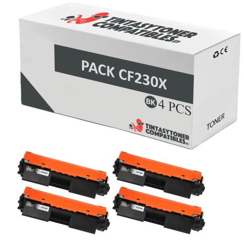 Compatível Pacote 4x HP CF230X Premium Chip
