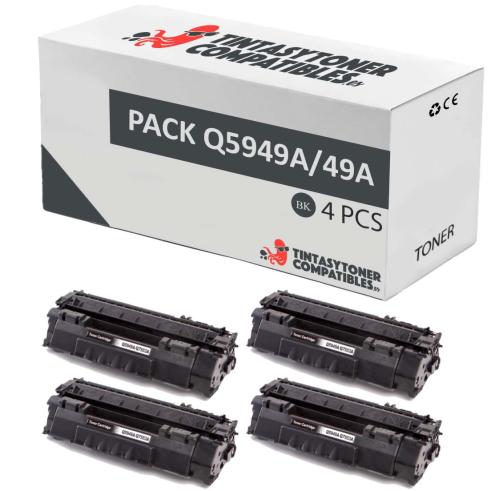 Pacote compatível 4x HP Q5949A Preto