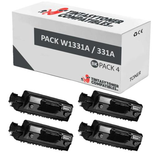 Compatível Pack 4x Hp W1331A Preto