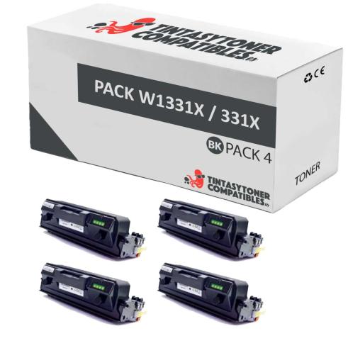 Compatível Pack 4x Hp W1331X Preto
