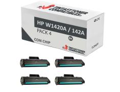 Compatível Pacote 4x HP W1420A Preto (com chip)