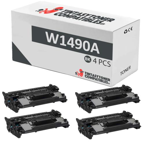 Compatível Pacote 4x HP W1490A Preto