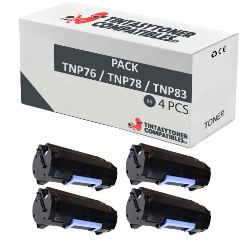 Compatível Pack 4x Konica Minolta TNP76 / TNP78 / TNP83 Preto