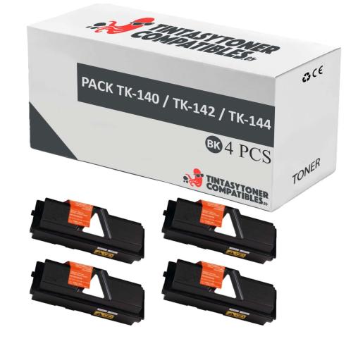 Compatível Pack 4x Kyocera TK-140 / TK-142 / TK-144