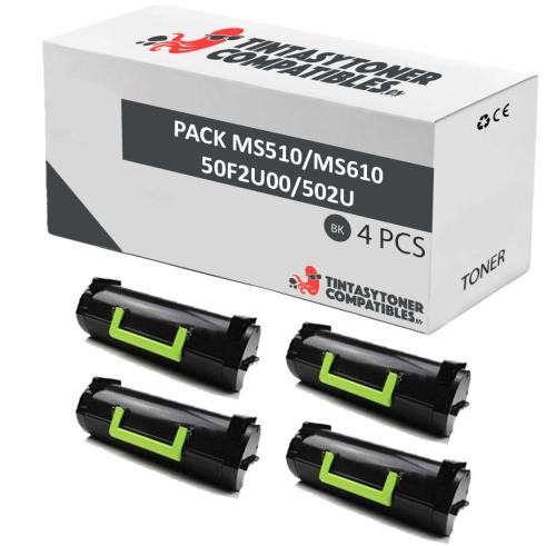 Compatível PACK 4X LEXMARK MS510 / MS610