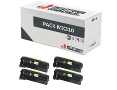 Compatível Pacote 4x Lexmark MX310 / MX410 / MX510 / MX511 / MX611
