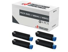 Compatível pack 4x OKI B401 / MB441 / MB451