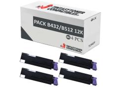 Compatível Pack 4x OKI B432 / B512 / MB492 / MB562 (12k)