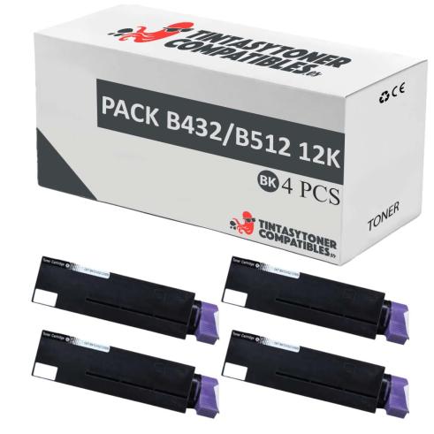 Compatível Pack 4x OKI B432 / B512 / MB492 / MB562 (12k)